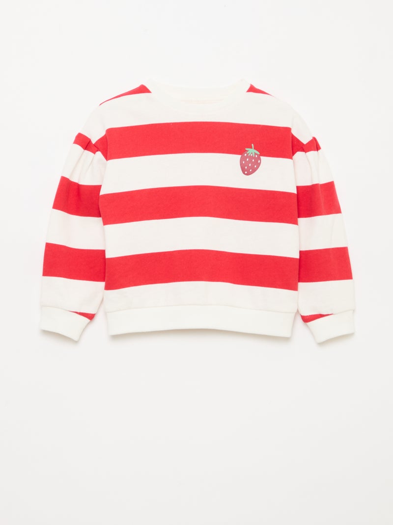 Sweater met ronde hals van lichte sweaterstof met motief Rood - Kiabi