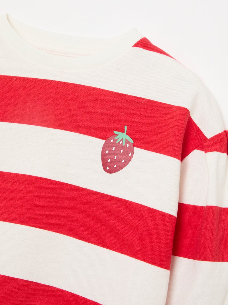 Sweater met ronde hals van lichte sweaterstof met motief Rood - Kiabi