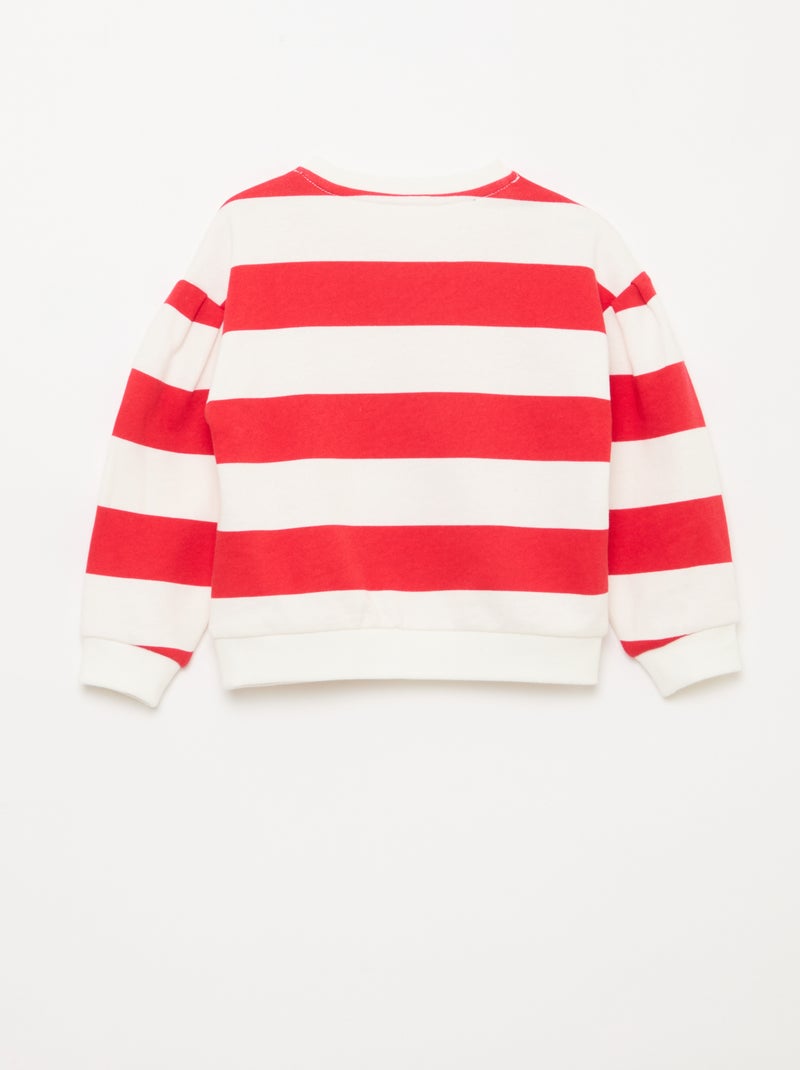 Sweater met ronde hals van lichte sweaterstof met motief Rood - Kiabi