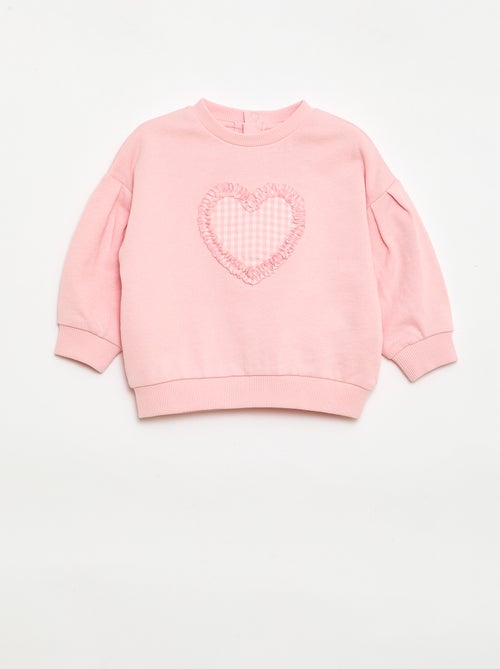 Sweater met ronde hals van lichte sweaterstof met motief - Kiabi