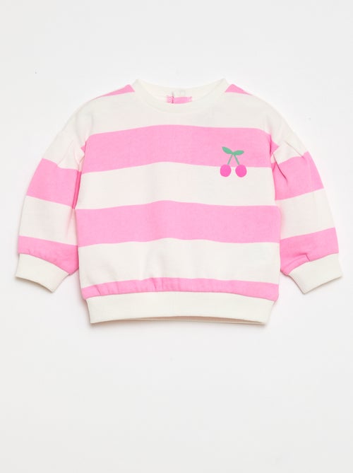 Sweater met ronde hals van lichte sweaterstof met motief - Kiabi