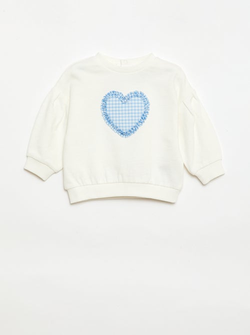 Sweater met ronde hals van lichte sweaterstof met motief - Kiabi