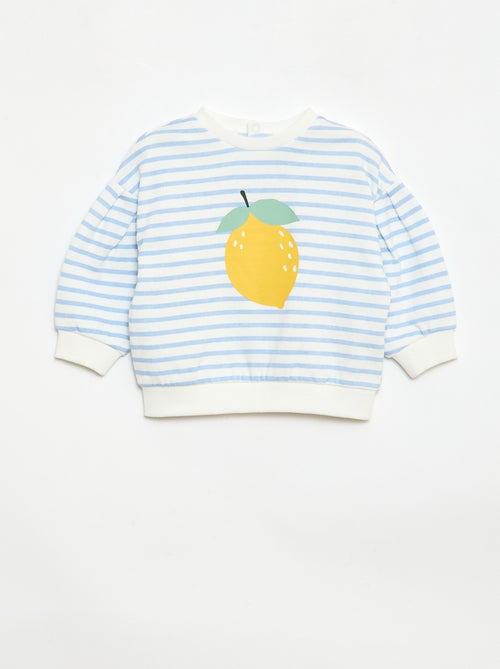 Sweater met ronde hals van lichte sweaterstof met motief - Kiabi