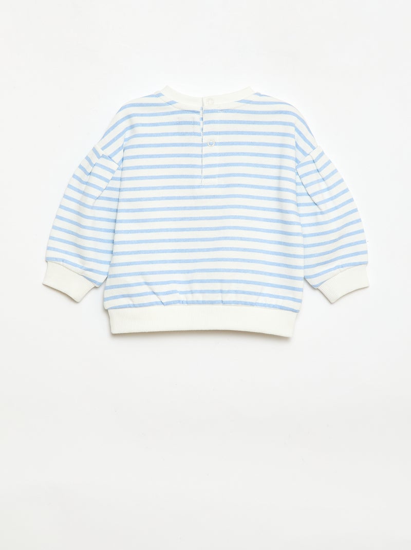 Sweater met ronde hals van lichte sweaterstof met motief Wit - Kiabi