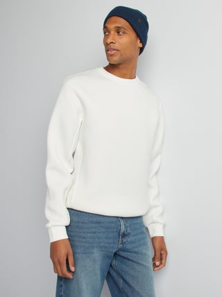 Sweater met ronde hals van neopreen