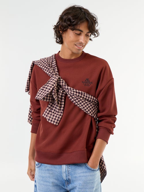 Sweater met ronde hals van piquéstof - Kiabi