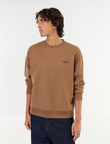Sweater met ronde hals van piquéstof