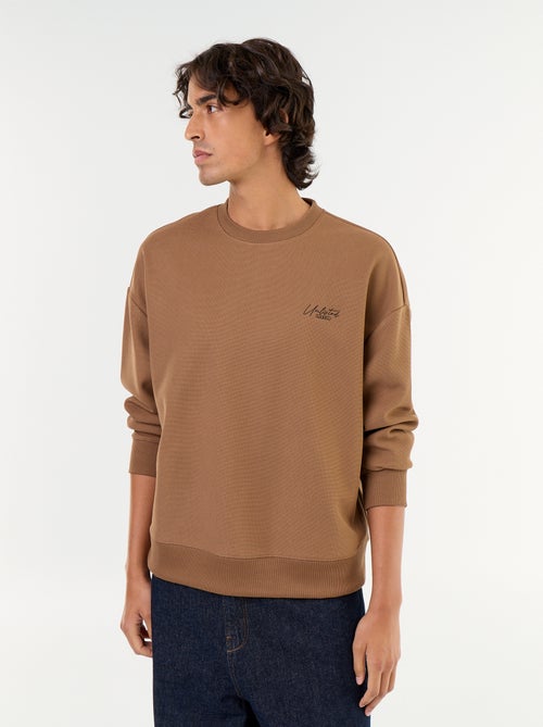 Sweater met ronde hals van piquéstof - Kiabi