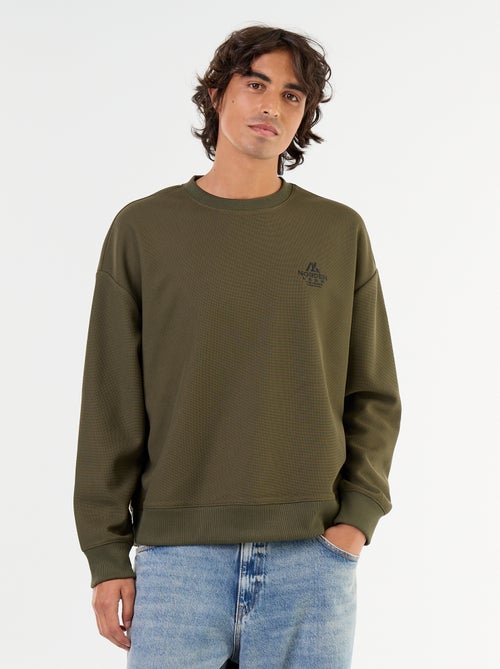 Sweater met ronde hals van piquéstof - Kiabi