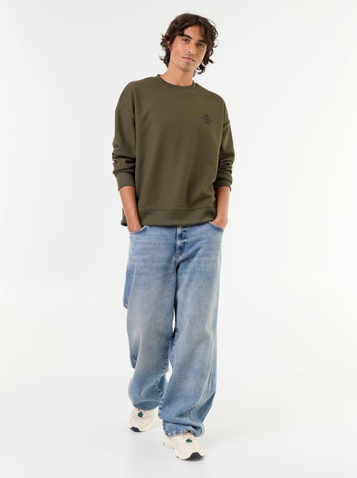 Sweater met ronde hals van piquéstof - Kiabi