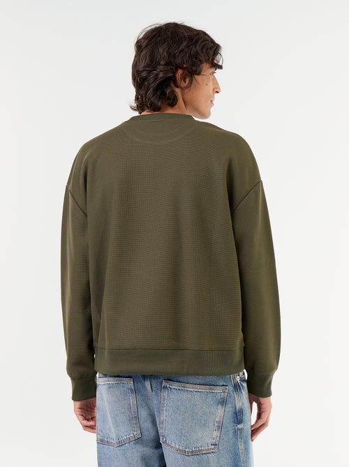 Sweater met ronde hals van piquéstof - Kiabi