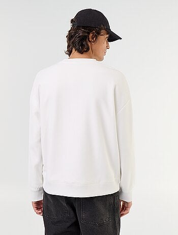 Sweater met ronde hals van piquéstof