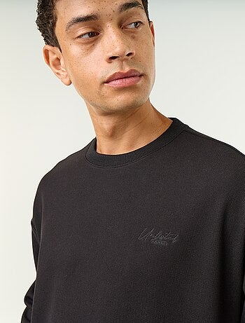 Sweater met ronde hals van piquéstof