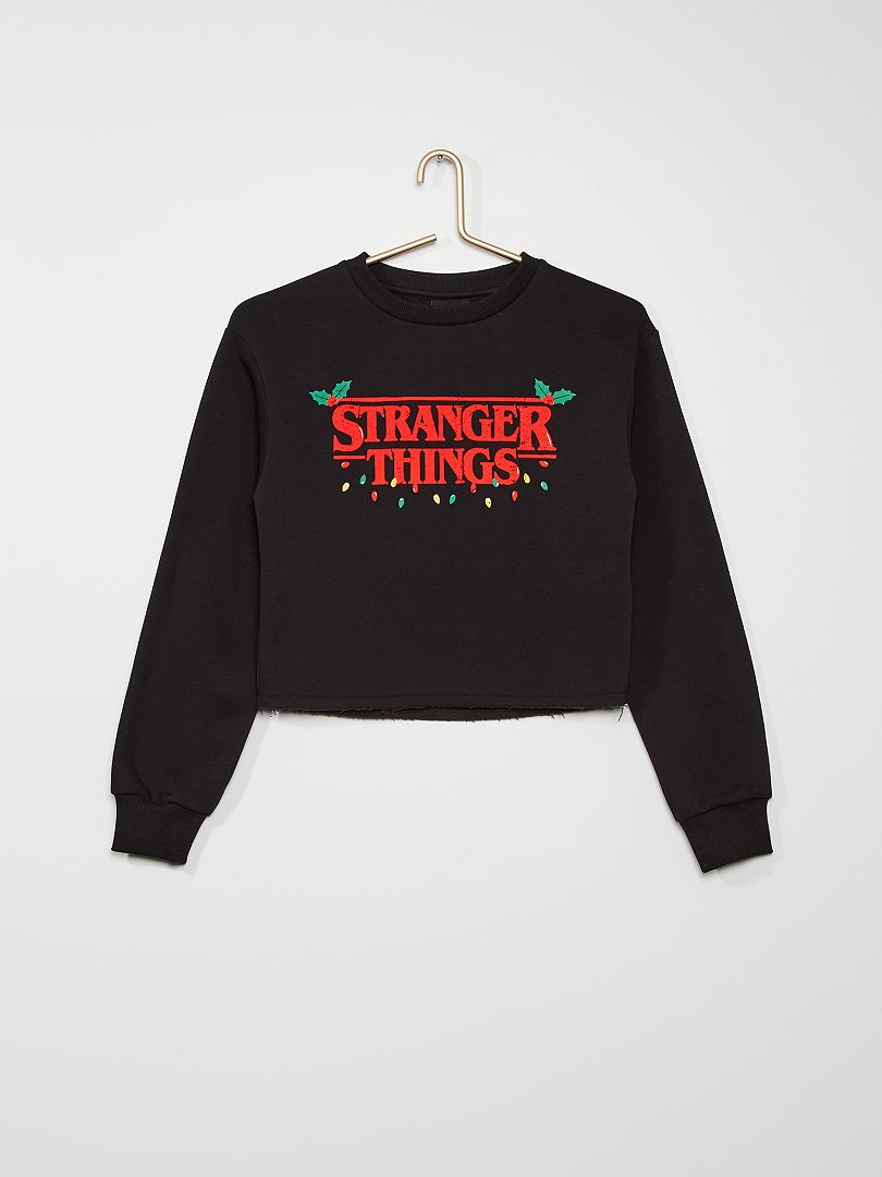 Sweater met Stranger Things-print zwart - Kiabi