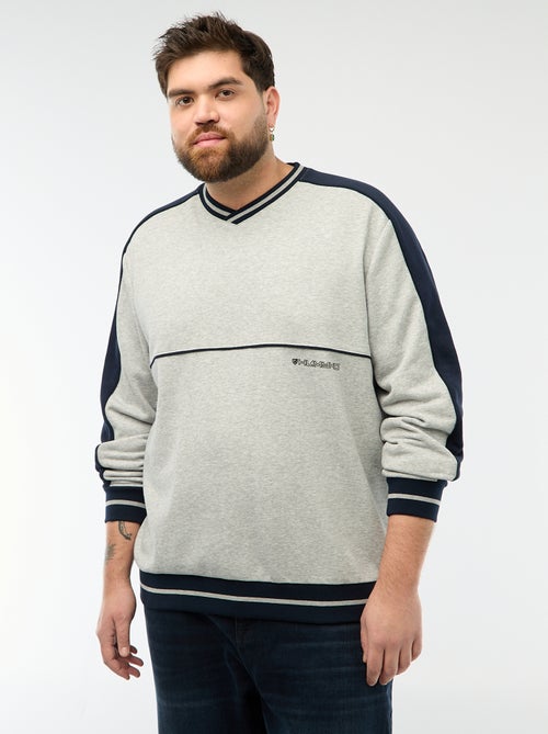 Sweater met V-hals van French Terry - Kiabi