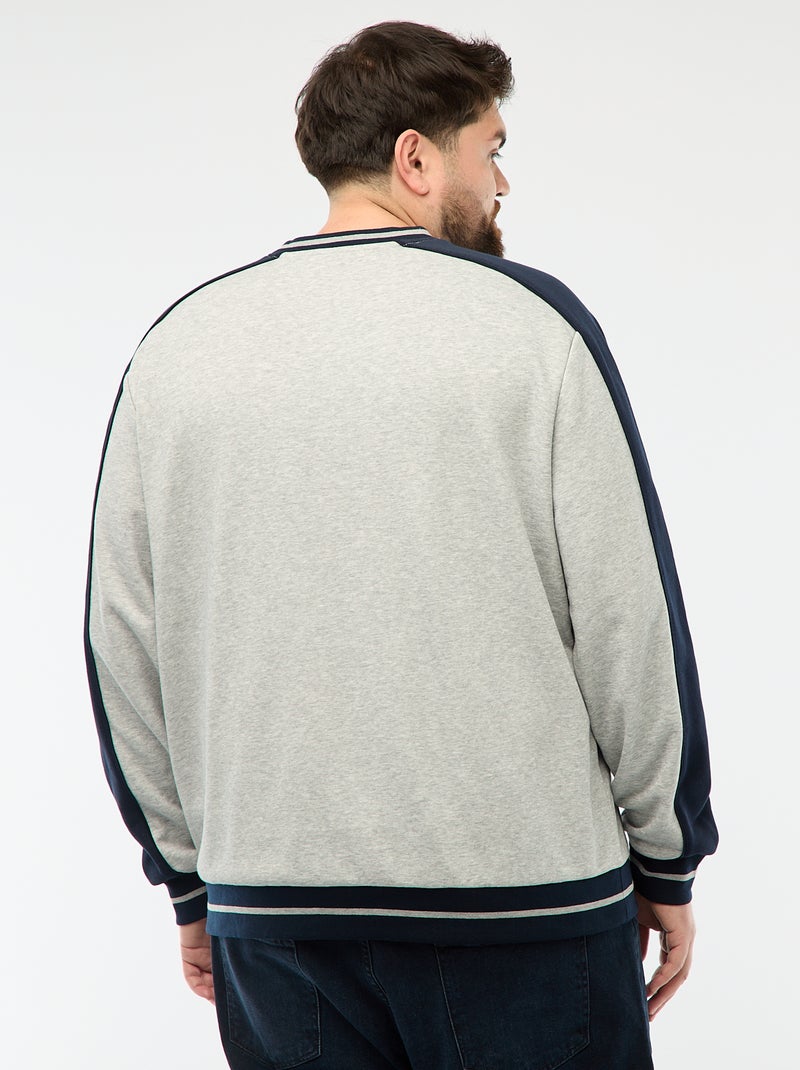 Sweater met V-hals van French Terry Grijs - Kiabi