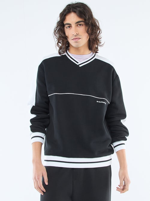 Sweater met V-hals van french terry - Kiabi