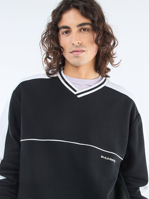 Sweater met V-hals van french terry - Kiabi