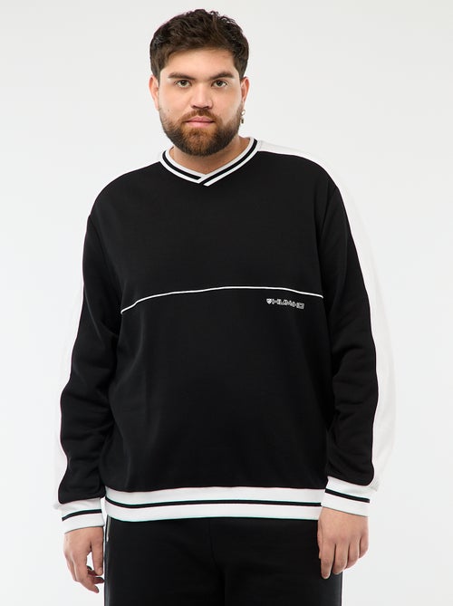 Sweater met V-hals van French Terry - Kiabi