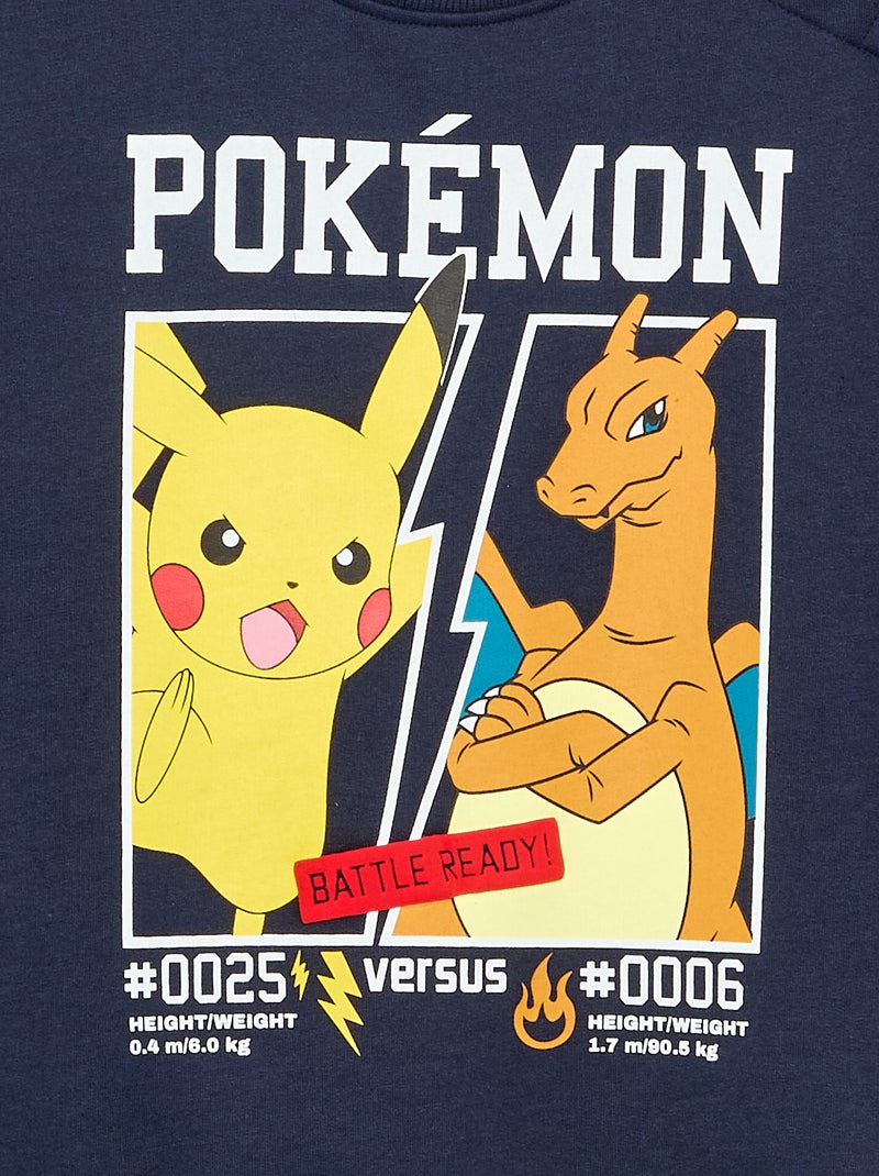 Sweater 'Pokémon' 'Pikachu' & 'Dracofeu' met ronde hals Blauw - Kiabi