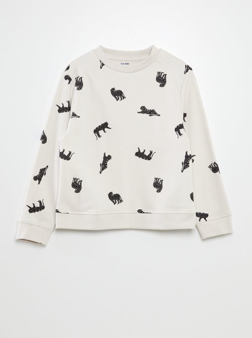 Sweater van dunne joggingstof met motiefje - Kiabi