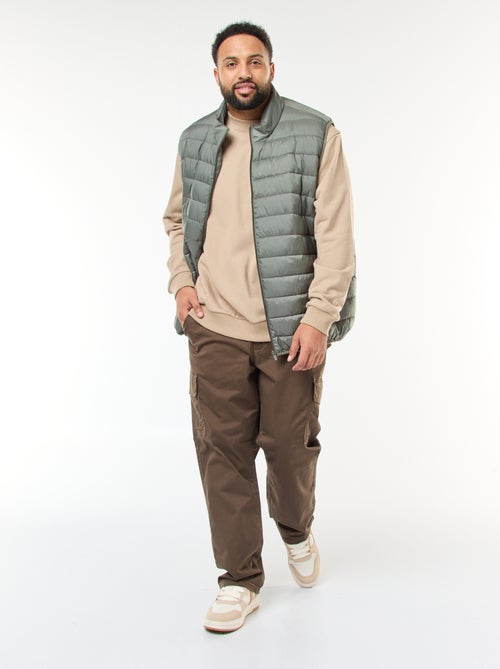 Sweater van dunne joggingstof met print voor/achter - Kiabi