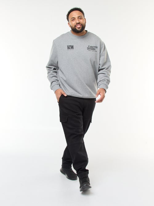 Sweater van dunne joggingstof met print voor/achter - Kiabi