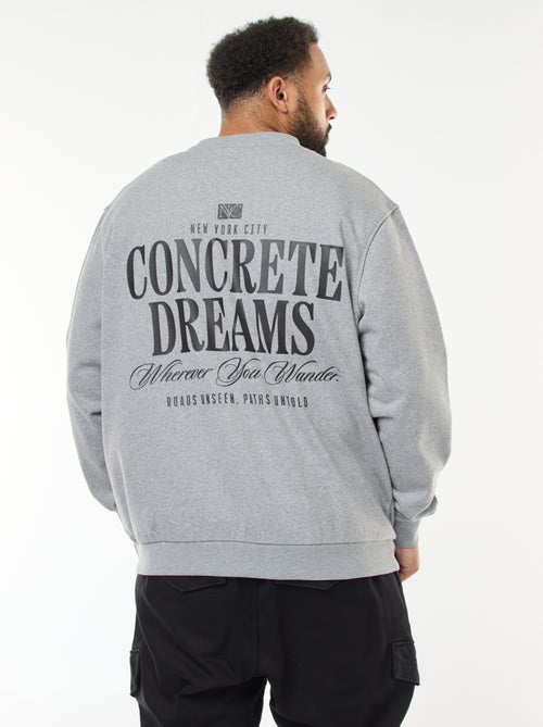 Sweater van dunne joggingstof met print voor/achter - Kiabi