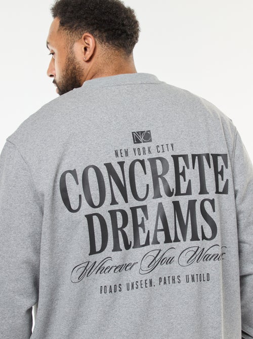 Sweater van dunne joggingstof met print voor/achter - Kiabi