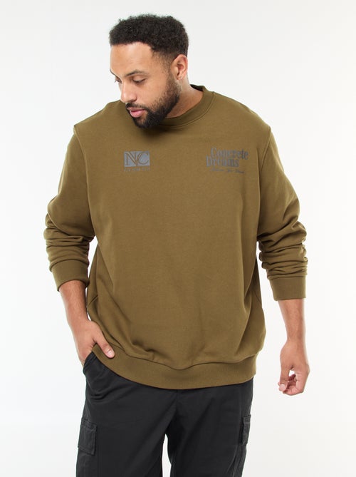 Sweater van dunne joggingstof met print voor/achter - Kiabi