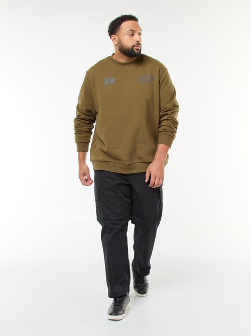 Sweater van dunne joggingstof met print voor/achter - Kiabi