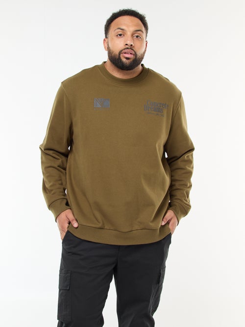 Sweater van dunne joggingstof met print voor/achter - Kiabi