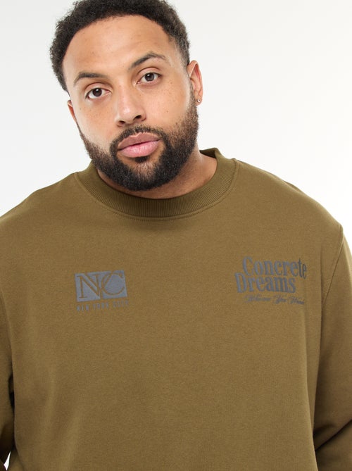 Sweater van dunne joggingstof met print voor/achter - Kiabi