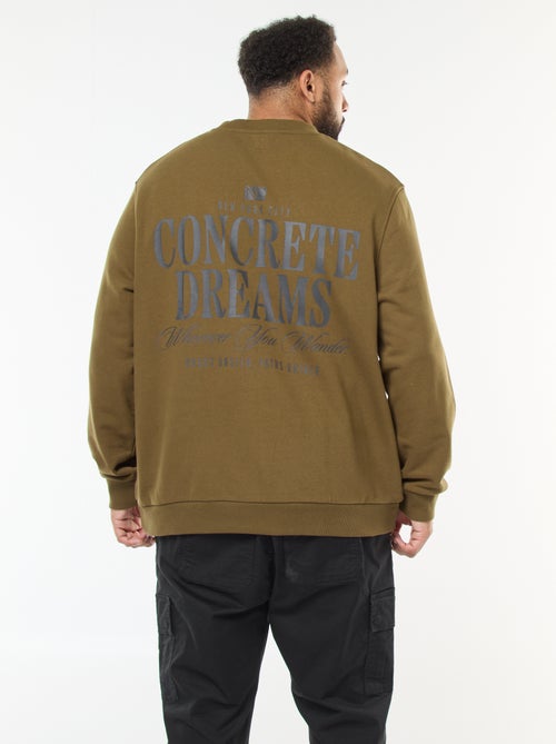 Sweater van dunne joggingstof met print voor/achter - Kiabi