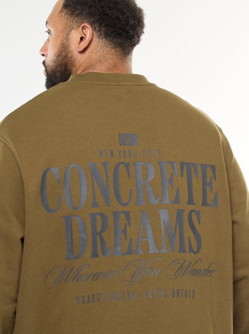 Sweater van dunne joggingstof met print voor/achter - Kiabi