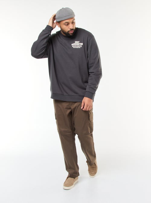 Sweater van dunne joggingstof met print voor/achter - Kiabi