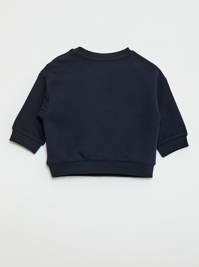 Sweater van effen joggingstof Blauw - Kiabi
