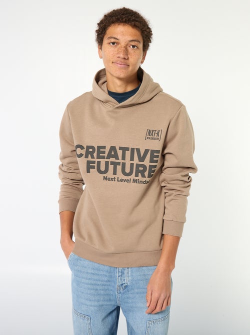 Sweater van effen katoen met print - Kiabi