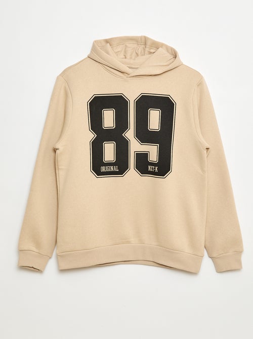 Sweater van effen katoen met print - Kiabi