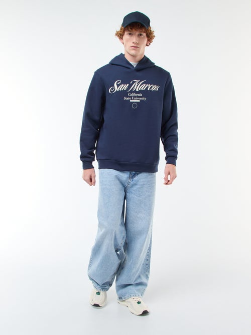 Sweater van effen katoen met print - Kiabi