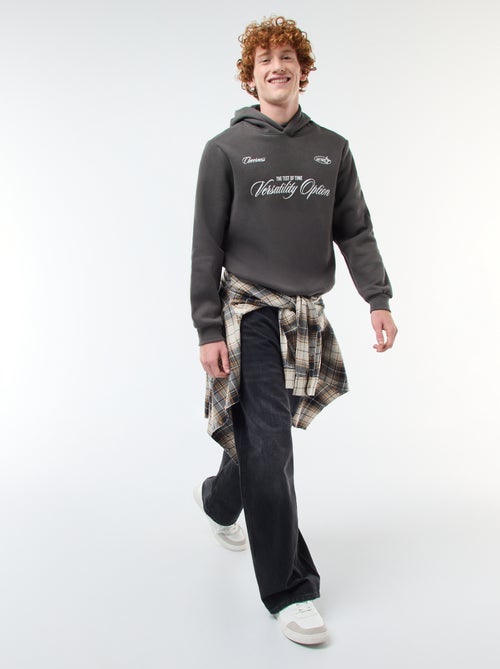 Sweater van effen katoen met print - Kiabi