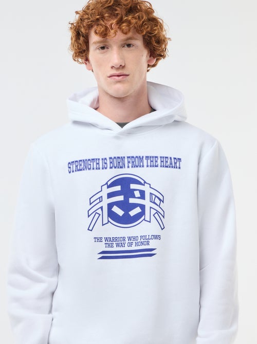 Sweater van effen katoen met print - Kiabi