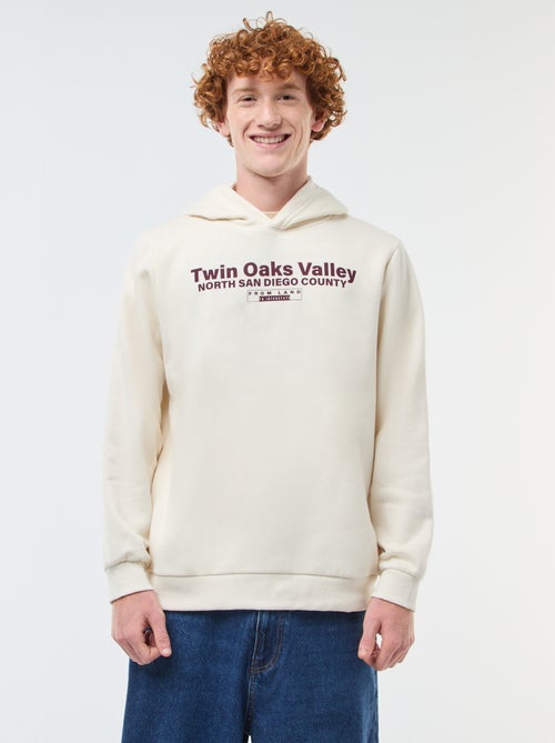 Sweater van effen katoen met print - Kiabi