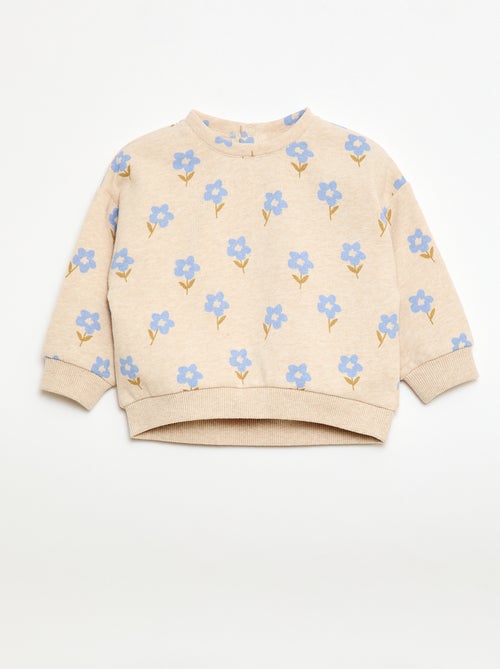 Sweater van fleece met motief - Kiabi