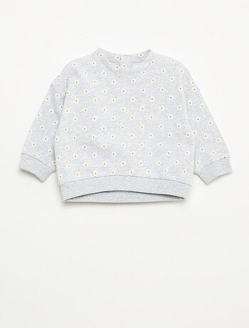 Sweater van fleece met motief