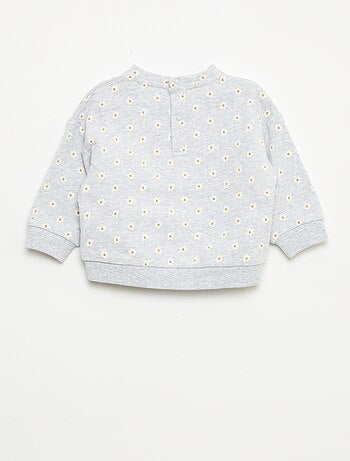 Sweater van fleece met motief