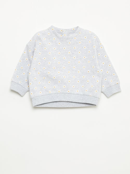Sweater van fleece met motief - Kiabi