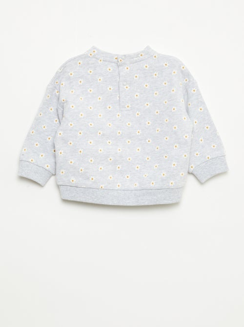 Sweater van fleece met motief - Kiabi