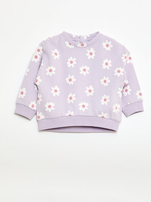 Sweater van fleece met motief - Kiabi