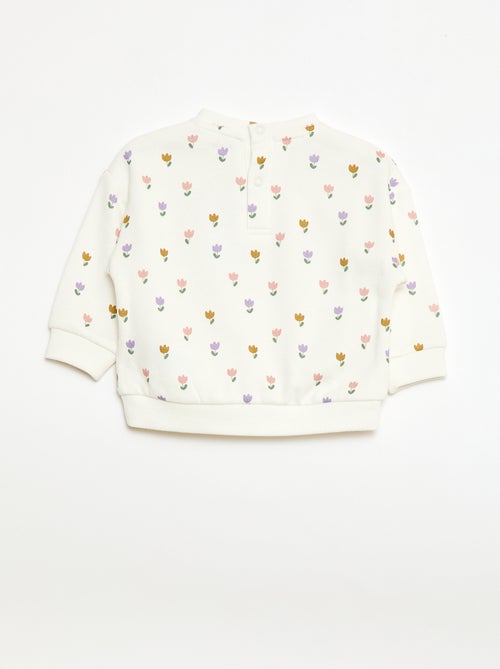 Sweater van fleece met motief - Kiabi